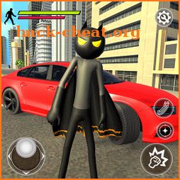 Bat Rope Hero Stickman Crime - Gangster Mafia Game icon