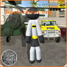 Bat Stickman Rope Hero - Amazing bat Fight icon