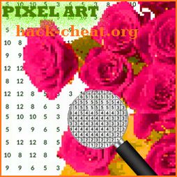 Beautiful flowers Pixel Art Coloring By Number icon