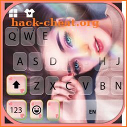 Beautiful Girl CGI Keyboard Background icon