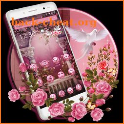 Beautiful Pink Rose Garden Theme icon