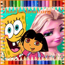 Best coloring book for cartoon and princess icon