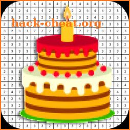 Birthday Cake Coloring By Number - Pixel Art icon