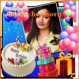Birthday Greeting Cards Maker: photo frames, cakes icon