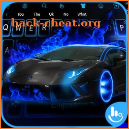 Black Car Blue Fire Keyboard Theme icon
