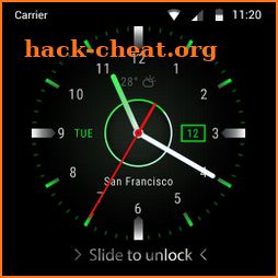 Black clock lock screen for android phone icon