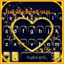 Black Gold Heart Keyboard Theme icon