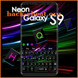 Black Neon Keyboard for Galaxy S9 icon