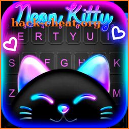 Black Neon Kitty Keyboard Theme icon