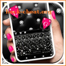 Black Pink Diamonds Keyboard Background icon