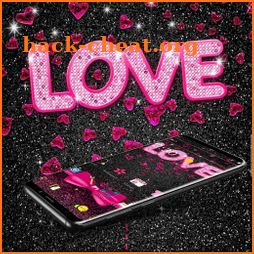 Black Pink Heart Love Romantic Theme icon