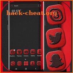 Black Red Leather Theme icon