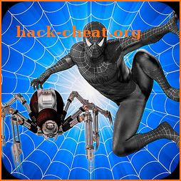 black spider robot hero icon