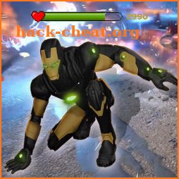Black Super Iron Hero Robot 3D icon