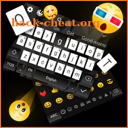 Black White Classic 3D Live Keyboard icon