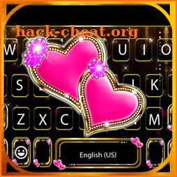 Bling Pink Hearts Keyboard Theme icon
