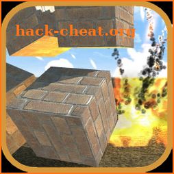 Block destruction simulator: cube rocket explosion icon