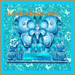 Blue Diamond Glitter Butterfly keyboard icon