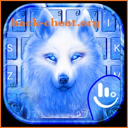 Blue Fire Flaming Ice Wolf Keyboard Theme icon