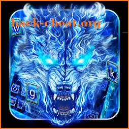 Blue Fire Grim Wolf Keyboard Theme icon