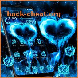 Blue Fire Heart Theme icon