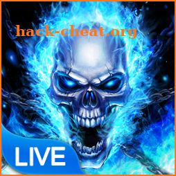 Blue Fire Skull Bone Live Wallpaper icon