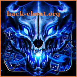 Blue Fire Wolf Skull Keyboard Theme icon