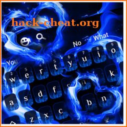 Blue Flame Love Heart Keyboard icon