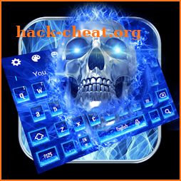 Blue Flaming Skull Keyboard Theme icon