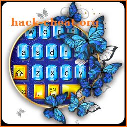 Blue Glitter Butterfly Keyboard icon