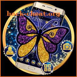Blue Glitter Butterfly Theme icon
