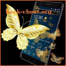 Blue Golden Butterfly Theme icon