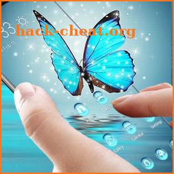 Blue-green crystal butterfly glitter theme 2019 icon