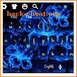 Blue Ice Fire Flower Keyboard icon