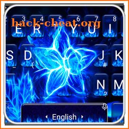 Blue Ice Flame Flower  Keyboard Theme icon