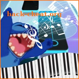 Blue koala piano player icon
