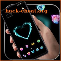 Blue love heart theme color laser light afterimage icon