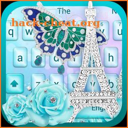 Blue love in Paris tower keyboard theme icon