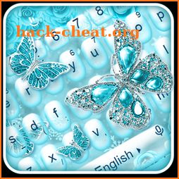 Blue Luxury Diamond Butterfly Keyboard Theme icon