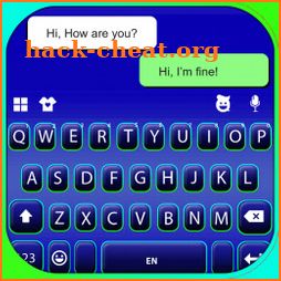 Blue Neon Chat Keyboard Background icon