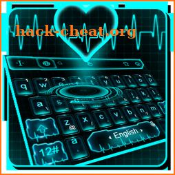 Blue Neon Heart Keyboard Theme icon