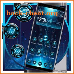 Blue Neon Thunder Technology Theme icon