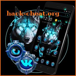 Blue Neon Wild Wolf Theme icon