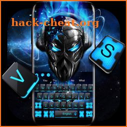 Blue Tech Metallic Skull keyboard icon