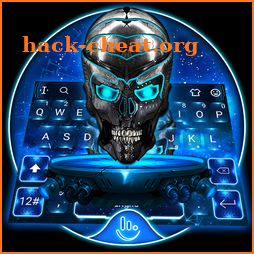 Blue Tech Metallic Skull Keyboard Theme icon