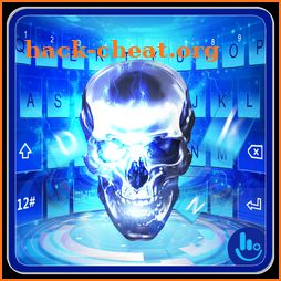Blue Tech Skull Keyboard Theme icon