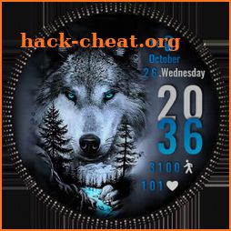 Blue Wolf Watch Face Wear Os icon