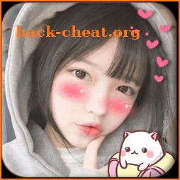 Blush: red cheeks, shy face, kawaii anime stickers icon