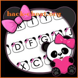 Bowknot Panda Hearts Free Keyboard Theme icon