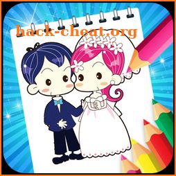 Bride and groom Coloring Game for kids icon